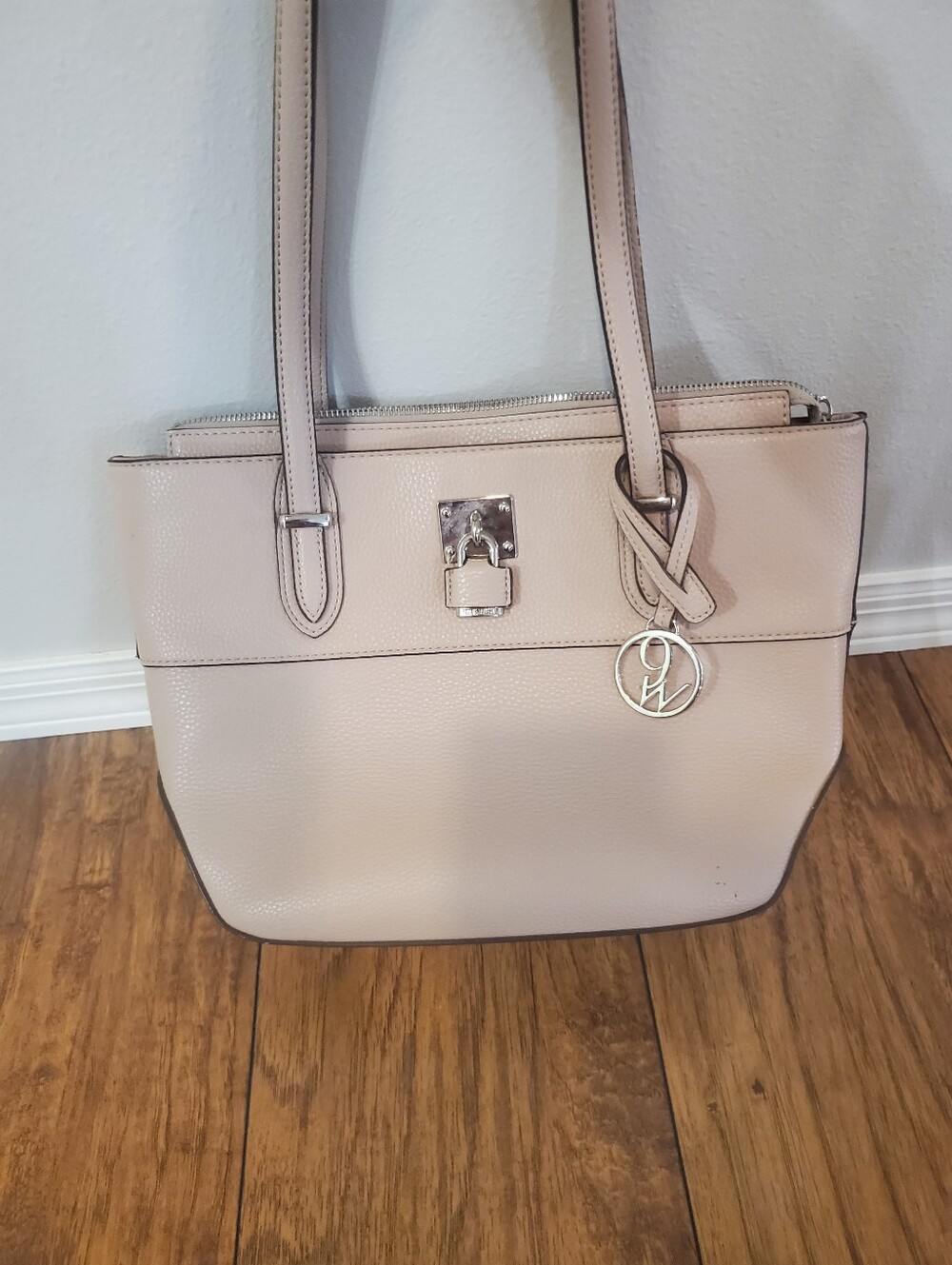 Nine West Blush Pink Zip Top Shoulder Tote Bag